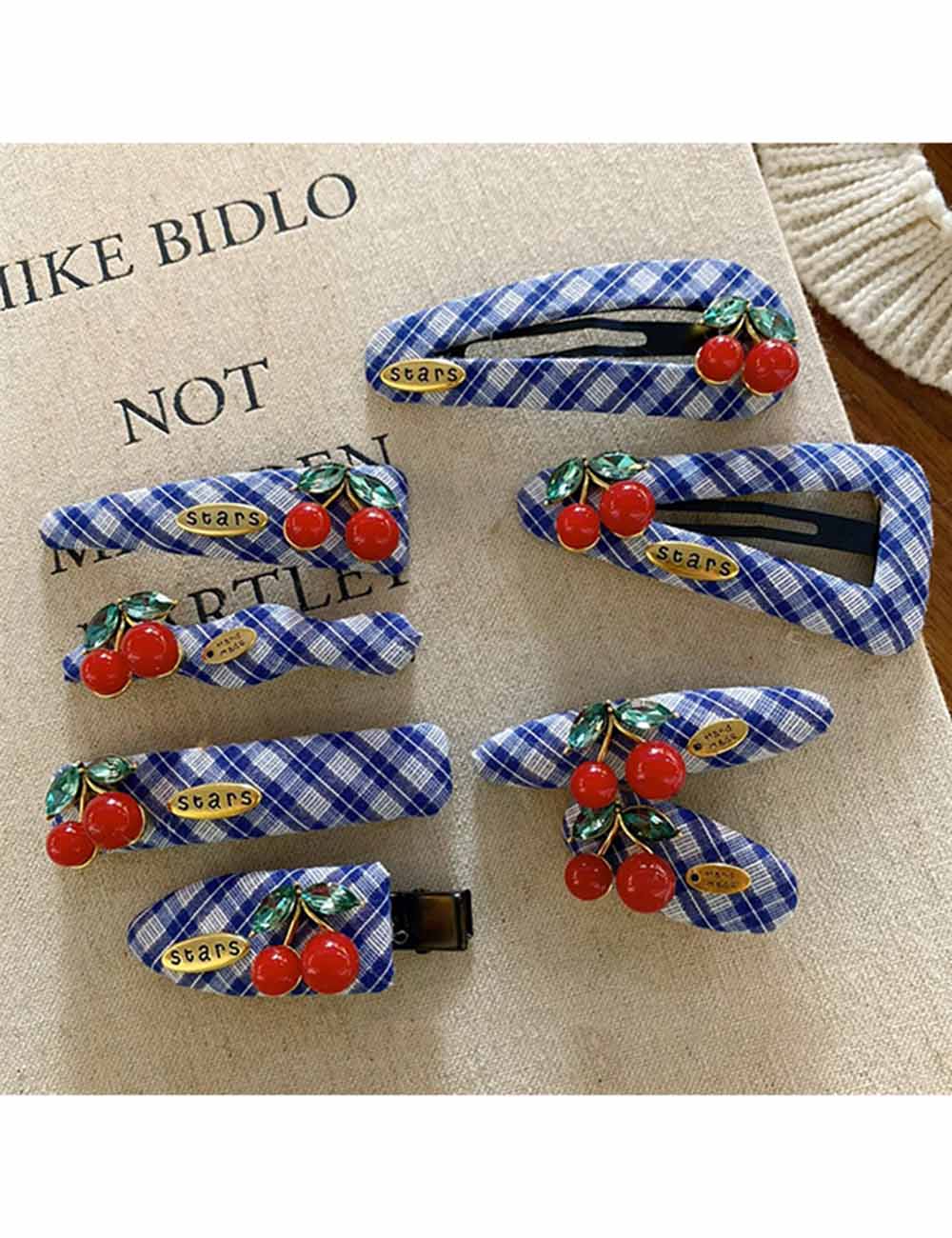 Cute Cherry Plaid Sweet Hair Clips DP25F433