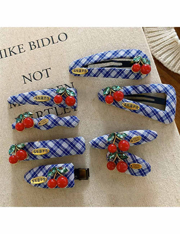 Cute Cherry Plaid Sweet Hair Clips DP25F433