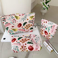 Large Capacity Floral Embossed Portable Makeup Bag MK2BW6W10BOB398