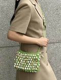 Beaded Woven Shoulder Bag - DippedShop Wholesale - #3843