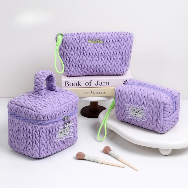 Solid Color Large Capacity Padded Make Up Bag DPB2503