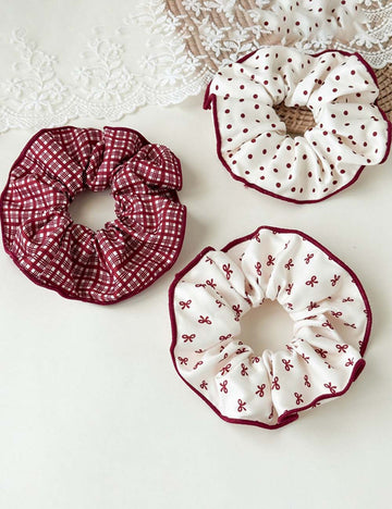 Plaid Polka Dot Scrunchie - DippedShop Wholesale - #1363