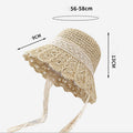 Hollow Lace Straw Bucket Hat - DippedShop Wholesale - #8019