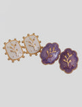 Flower Enamel Stud Earrings - DippedShop Wholesale - #1107
