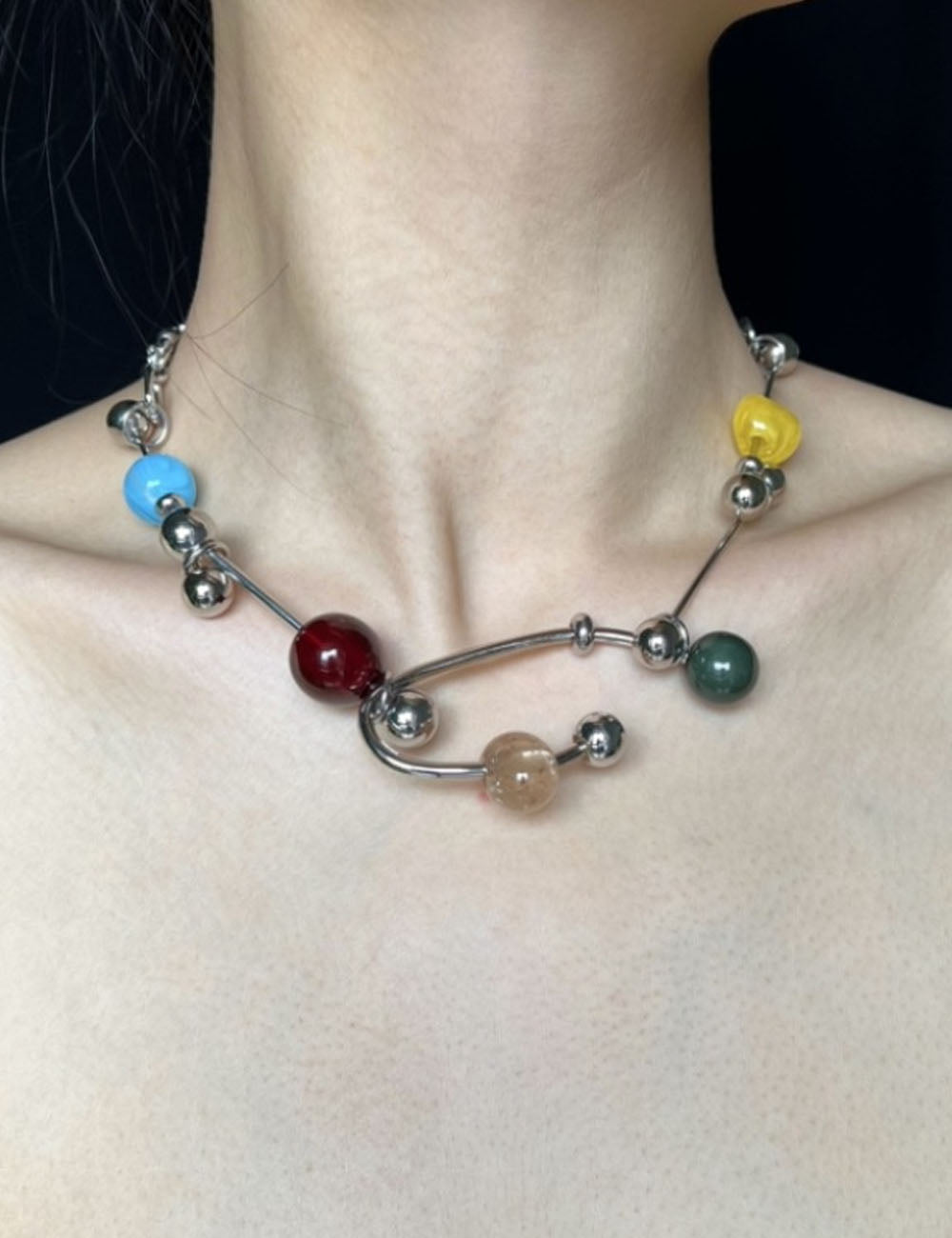 Handmade Beaded Chain Necklace - DippedShop Wholesale - #9699