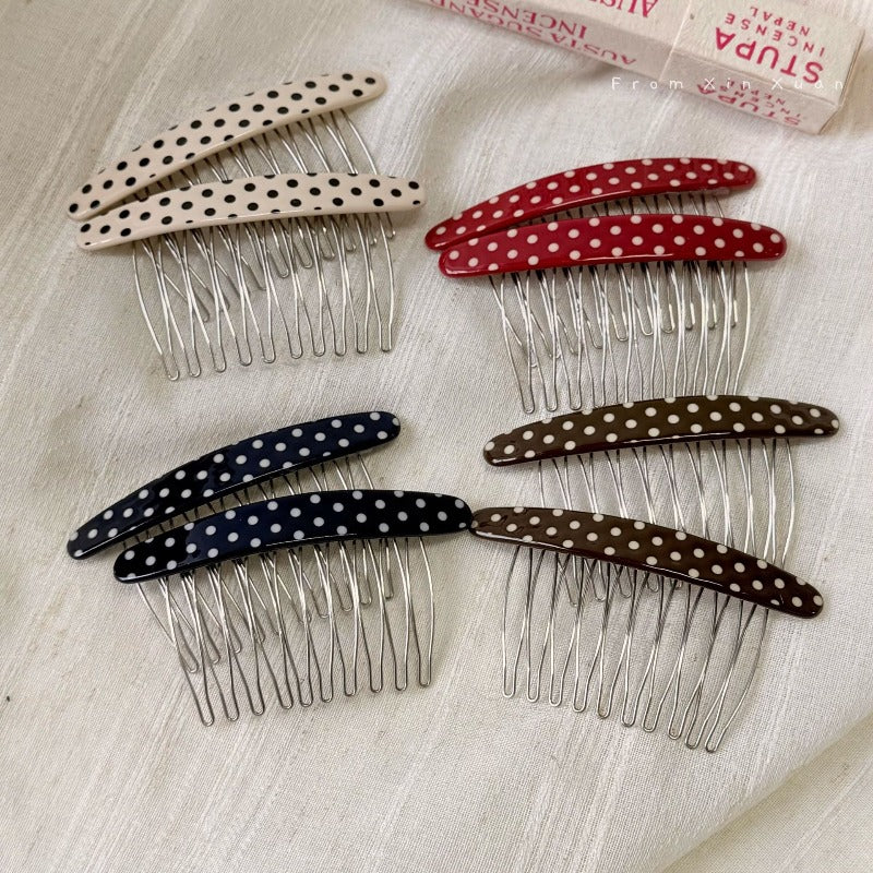 Acetate Polka Dot Fringe Comb - DippedShop Wholesale - #7171