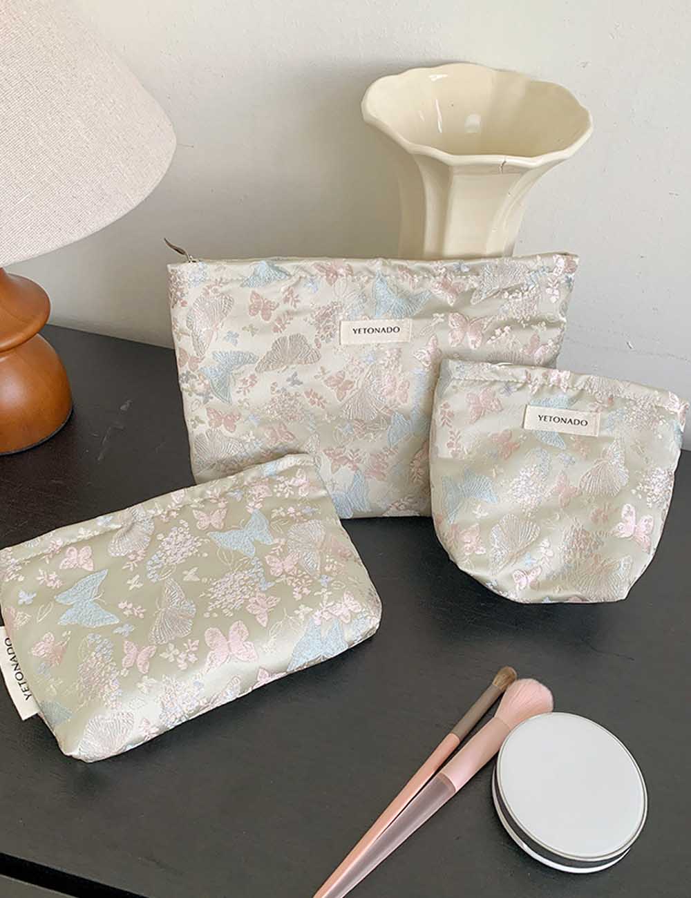 Butterfly Jacquard Makeup Bag - DippedShop Wholesale - #1587