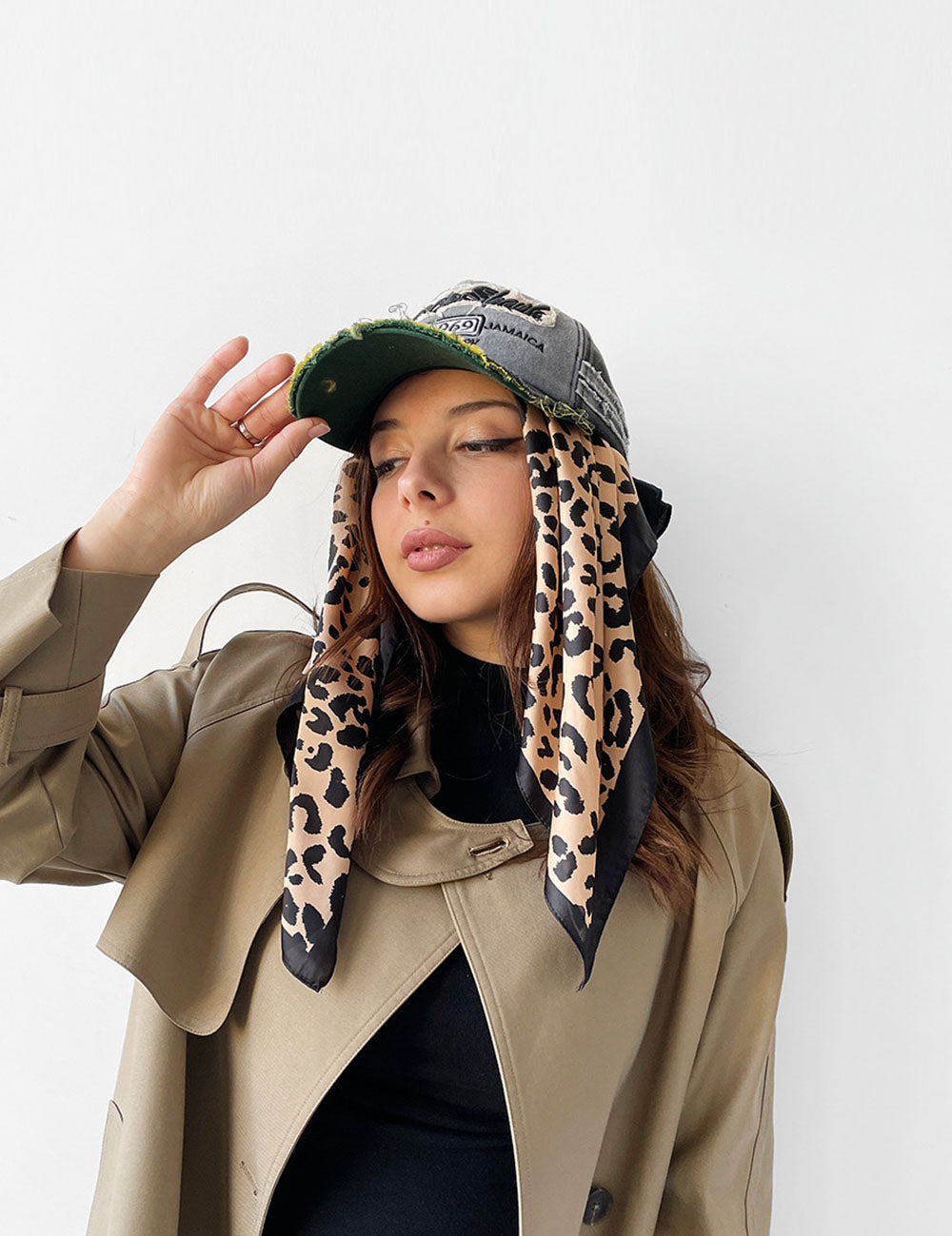 Leopard Flower Square Scarf - DippedShop Wholesale - #0515