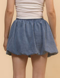 Floral Denim Bubble Skirt - DippedShop Wholesale - #8195