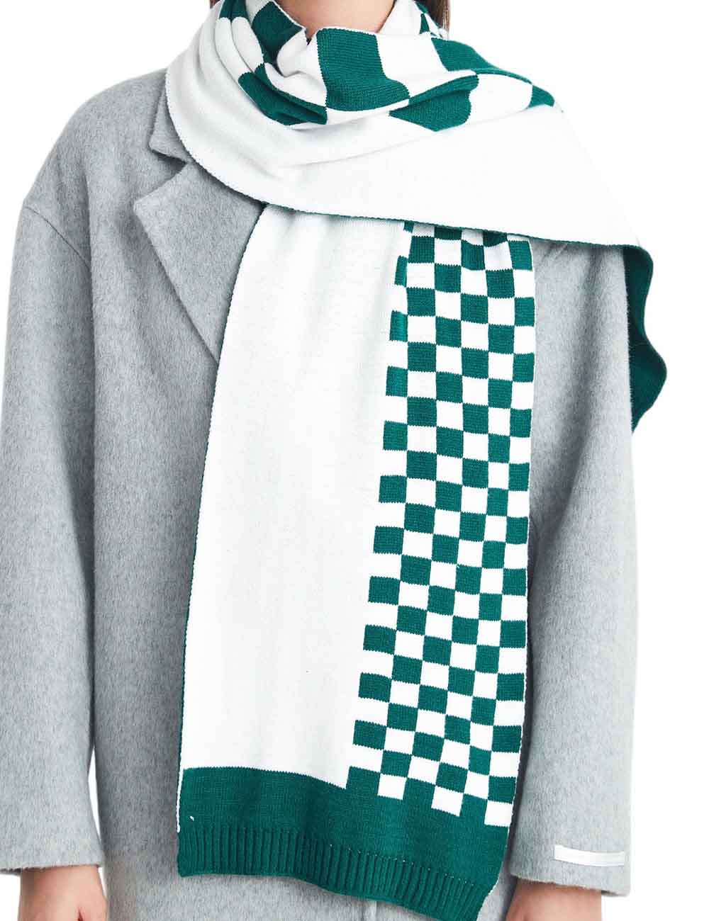 Simple Winter Knit Plaid Warm Scarf DP25G583