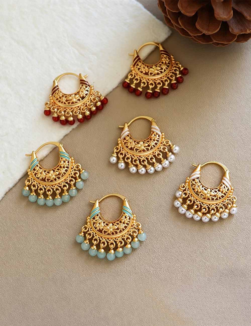 Bohemian Pearl Tassel Hoop Earrings - DippedShop Wholesale - #7731