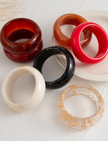 Wide Smooth Steet Acrylic Bracelets DP25D633
