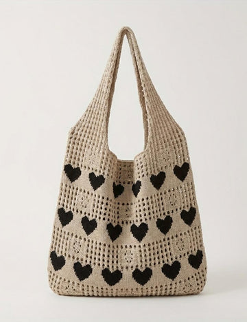 Hollow Out Knit Tote Bag - DippedShop Wholesale - #4531