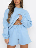 Solid Sweatshirt Short Set - DippedShop Wholesale - #7427