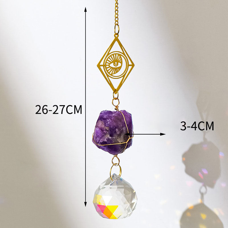 Natural Stone Crystal Ball Pendant - DippedShop Wholesale - #4419