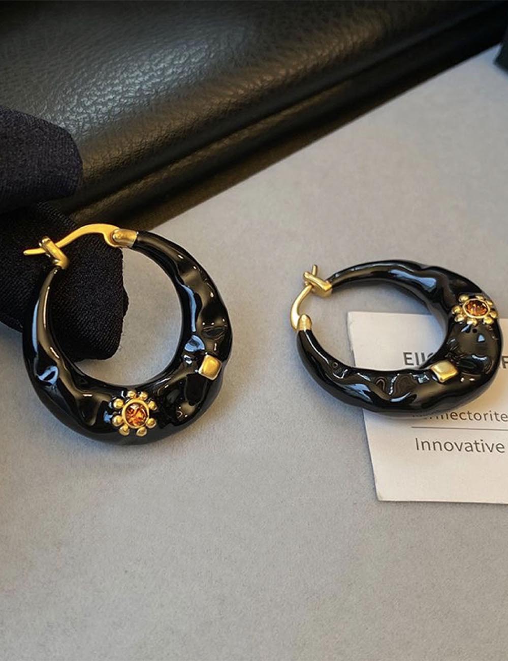 Trendy Enamel Drip Glaze Hoop Ear Buckle DP25E725