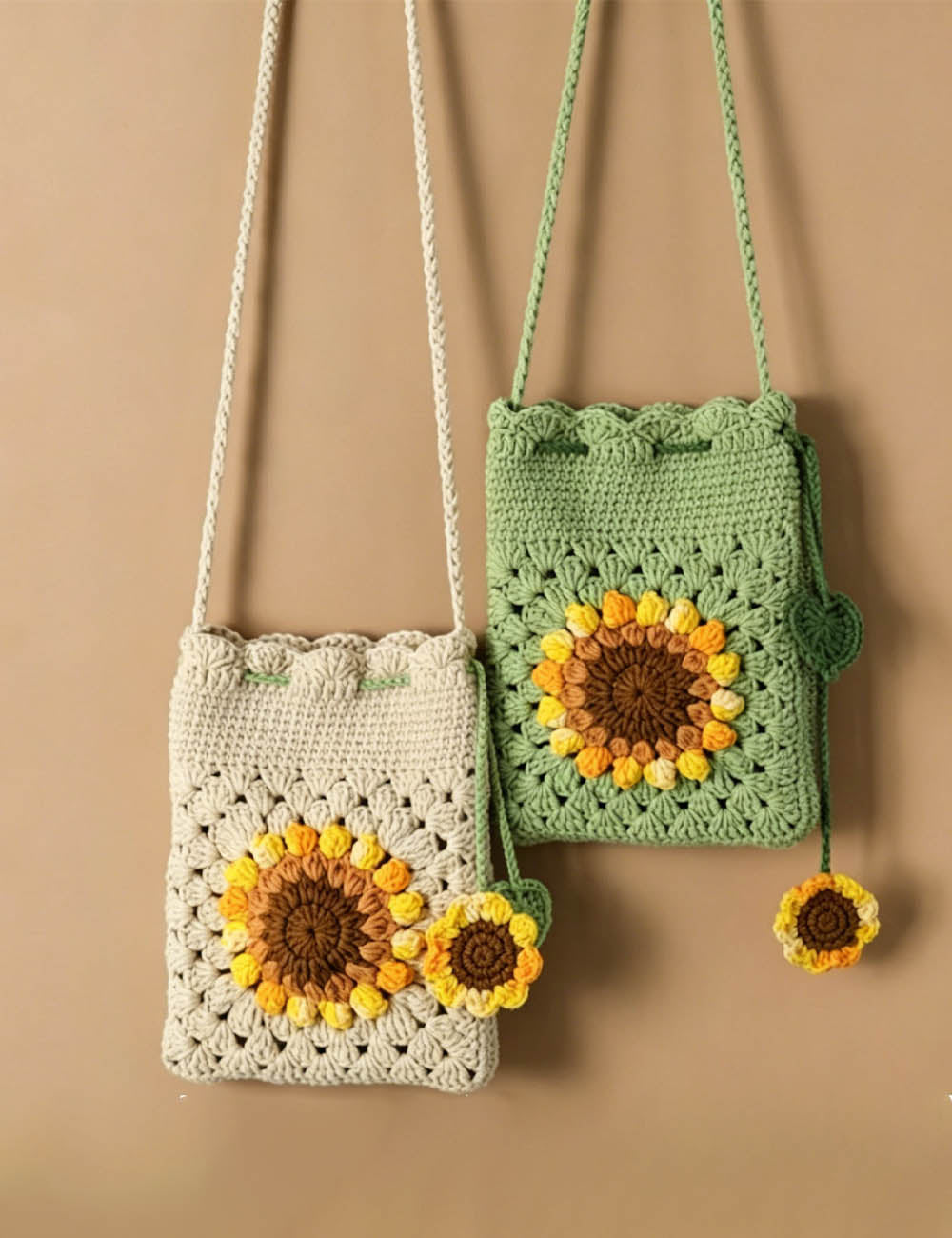 Handmade Crochet Sunflower Bag - DippedShop Wholesale - #0387