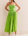 Solid Strapless Long Dress - DippedShop Wholesale - #4243