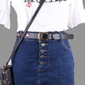 Vintage Floral Embroidered Skinny Leather Belt MK2LEEP6W6JBT45