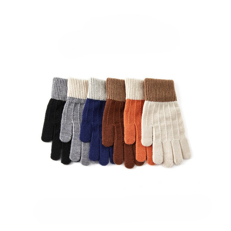 Color Block Splicing Padded Knit Gloves DPG2805