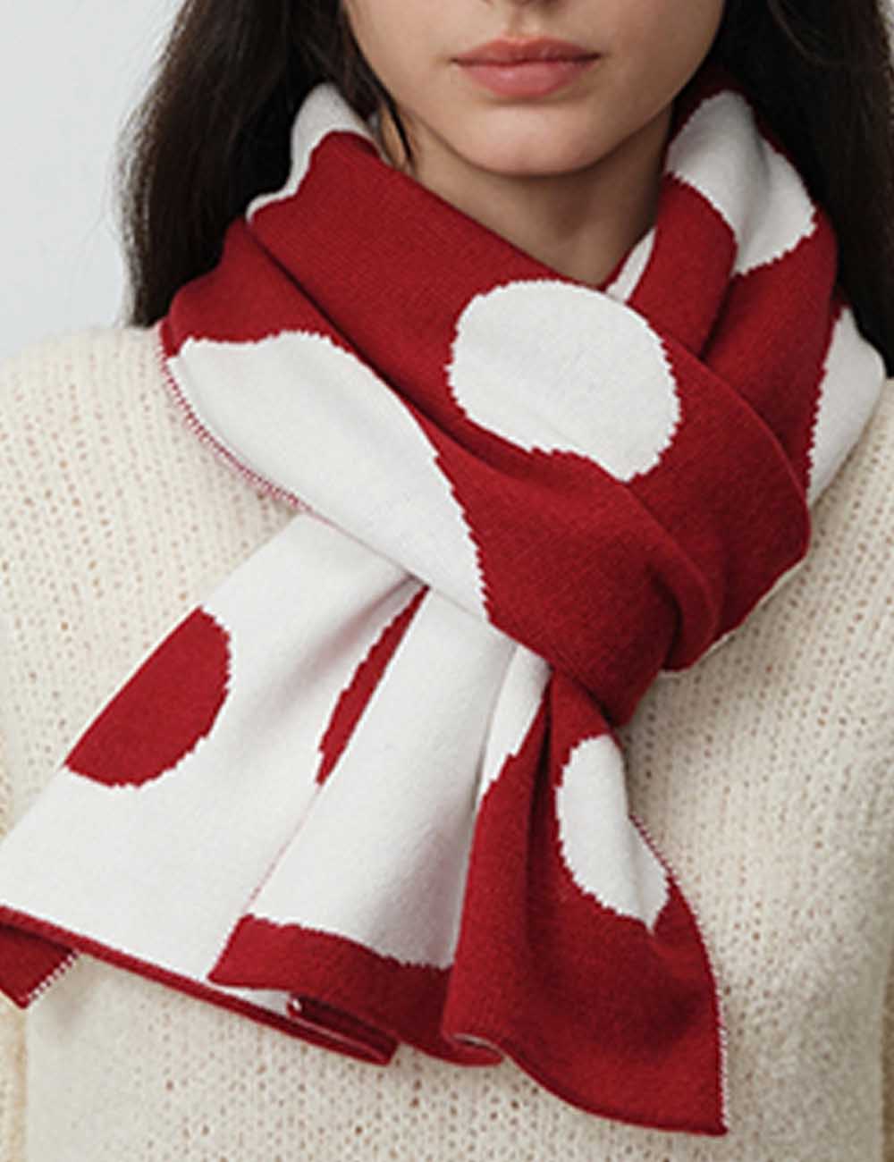 Color Block Irregular Circle Thick Knit Scarf DP25F619