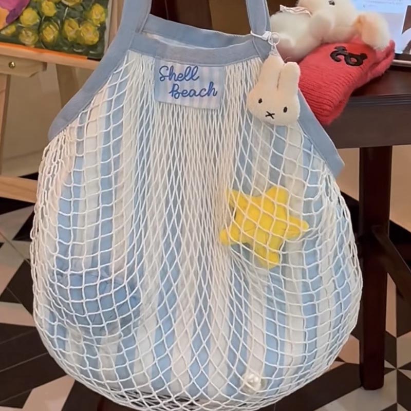 Cute Beach Mesh Large Capacity Handbag 8BW6BOB77L