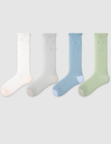 Minimalist Pearl Crew Socks - DippedShop Wholesale - #7283