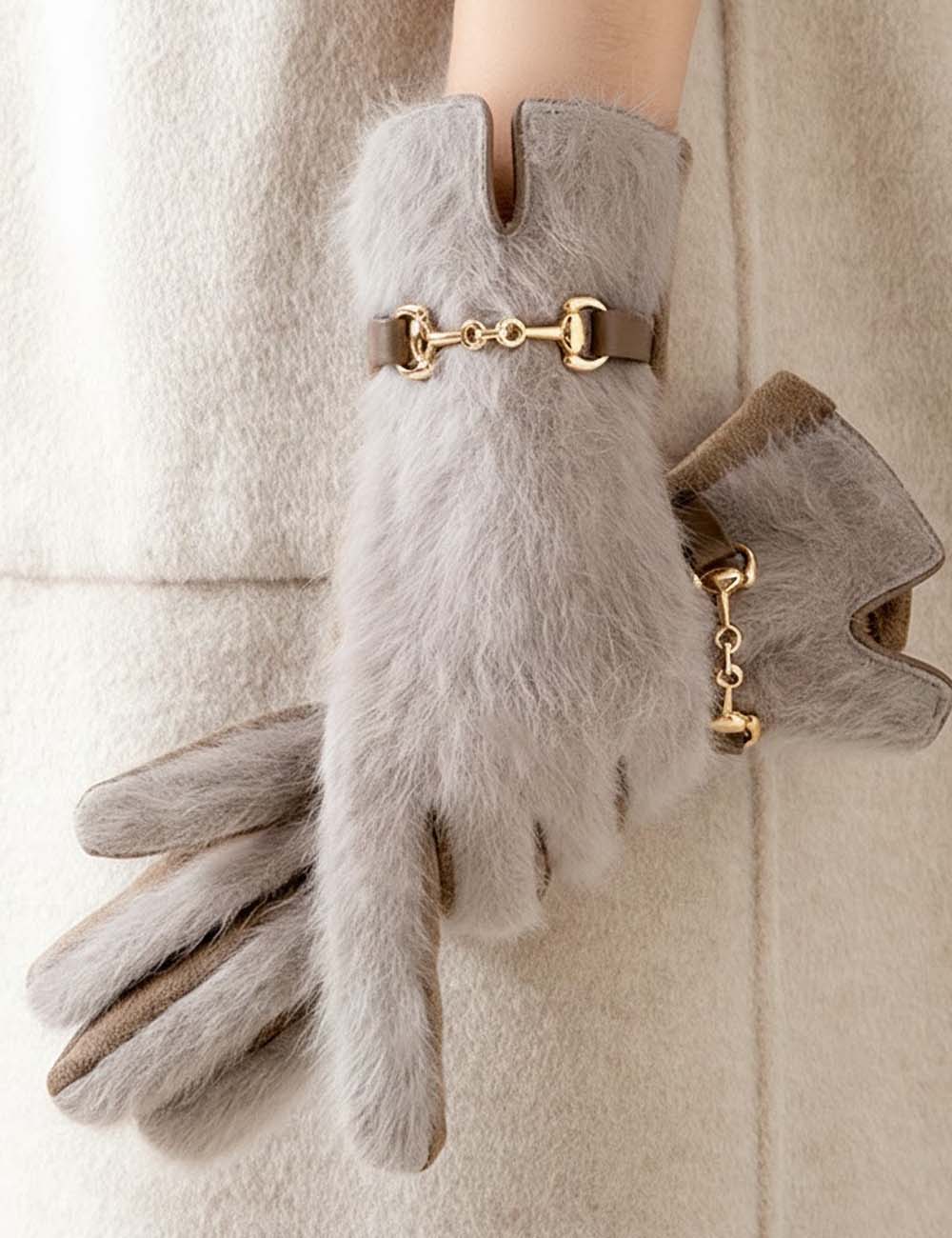 Fuzzy Plush Touch Screen Gloves - DippedShop Wholesale - #0835