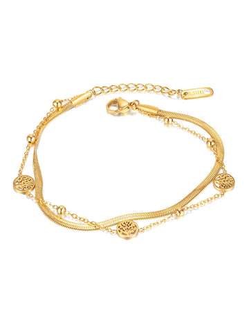 Vintage Double-Layer Snake Chain Bracelet DP25E777