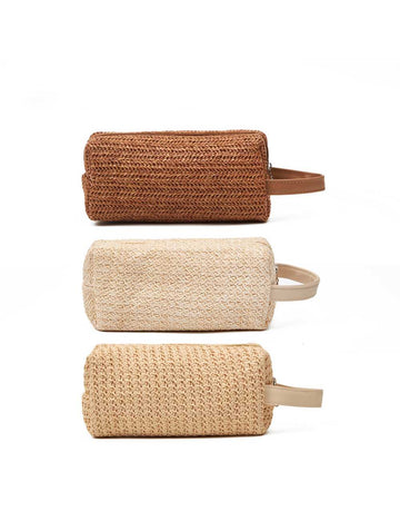 Solid Color Straw Weave Makeup Bag DP25E650