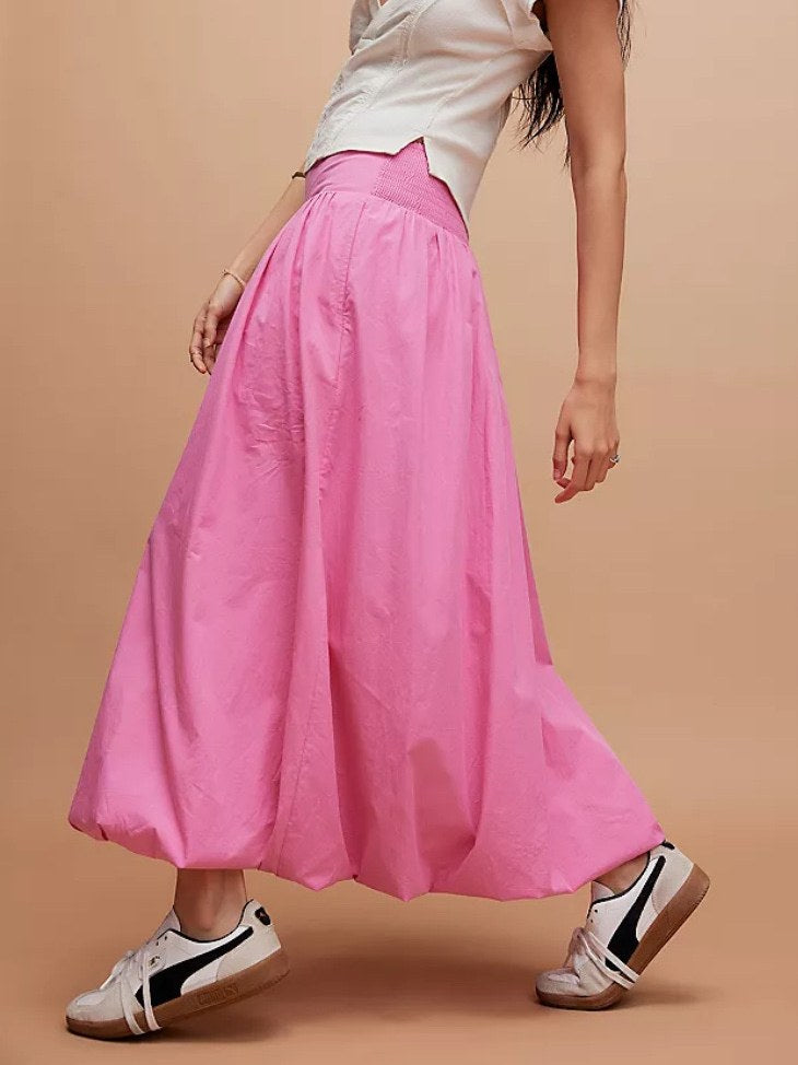 Solid Color Casual Maxi Lantern Skirt DP25B850
