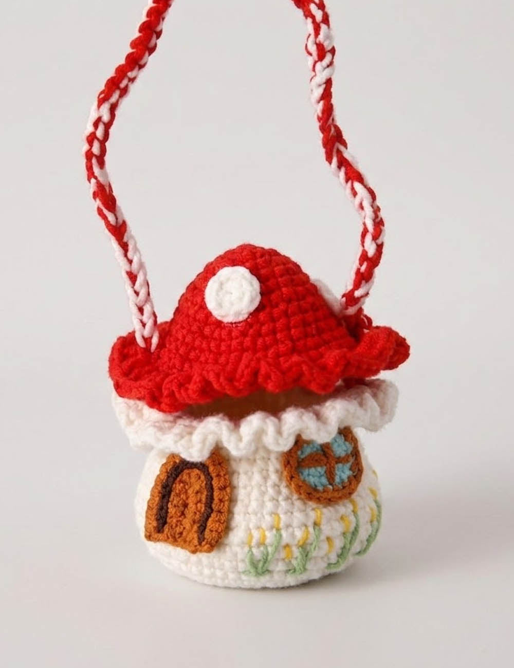 Crochet Mushroom Crossbody Bag - DippedShop Wholesale - #9763