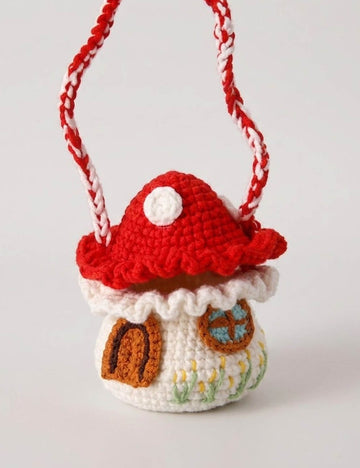 Cute Mushroom Purse Handmade Crochet Crossbody Bag MK2CCR6W10BBG431