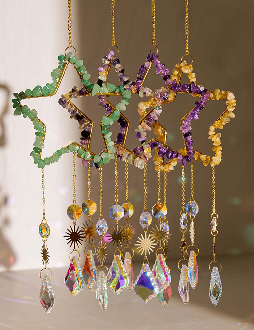 Star Crystal Suncatcher Pendant - DippedShop Wholesale - #2643