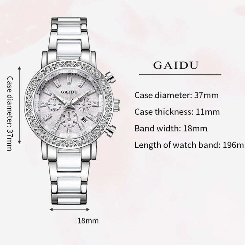 Luxury Diamond Chronograph Analog Quartz Watch MK2SSAS6W6JWA17