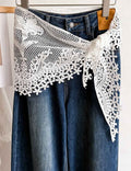 Trendy Floral Hollow Triangle Wrap Head Scarf MK2BW6W1SL08