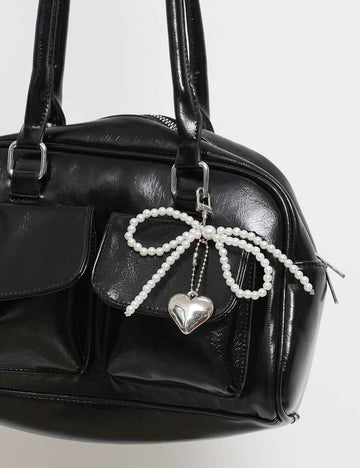 Pearl Bow Metal Love Bag Charm DP25F456