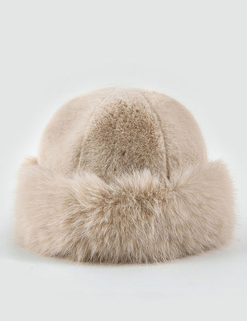 Solid Color Fuzzy Faux Fur Fishermen Hat DP25H730