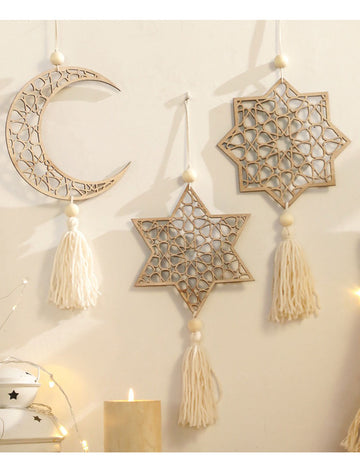 Hollow Star Moon Rope Wall Hanging DP25D693