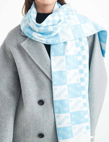 Minimalist Knit Plaid Cozy Soft Winter Scarf DP25G584