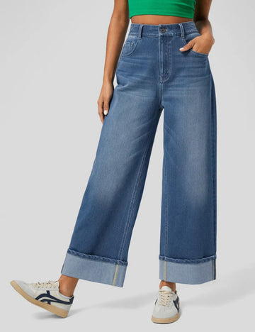 Washed High Waist Casual Straight Leg DP25A491