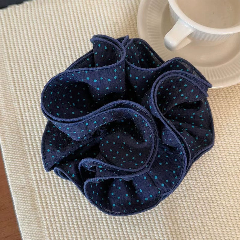 Navy Polka Dot Hair Tie - DippedShop Wholesale - #3123