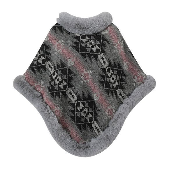 Faux Fur Poncho Cape - DippedShop Wholesale - #8659