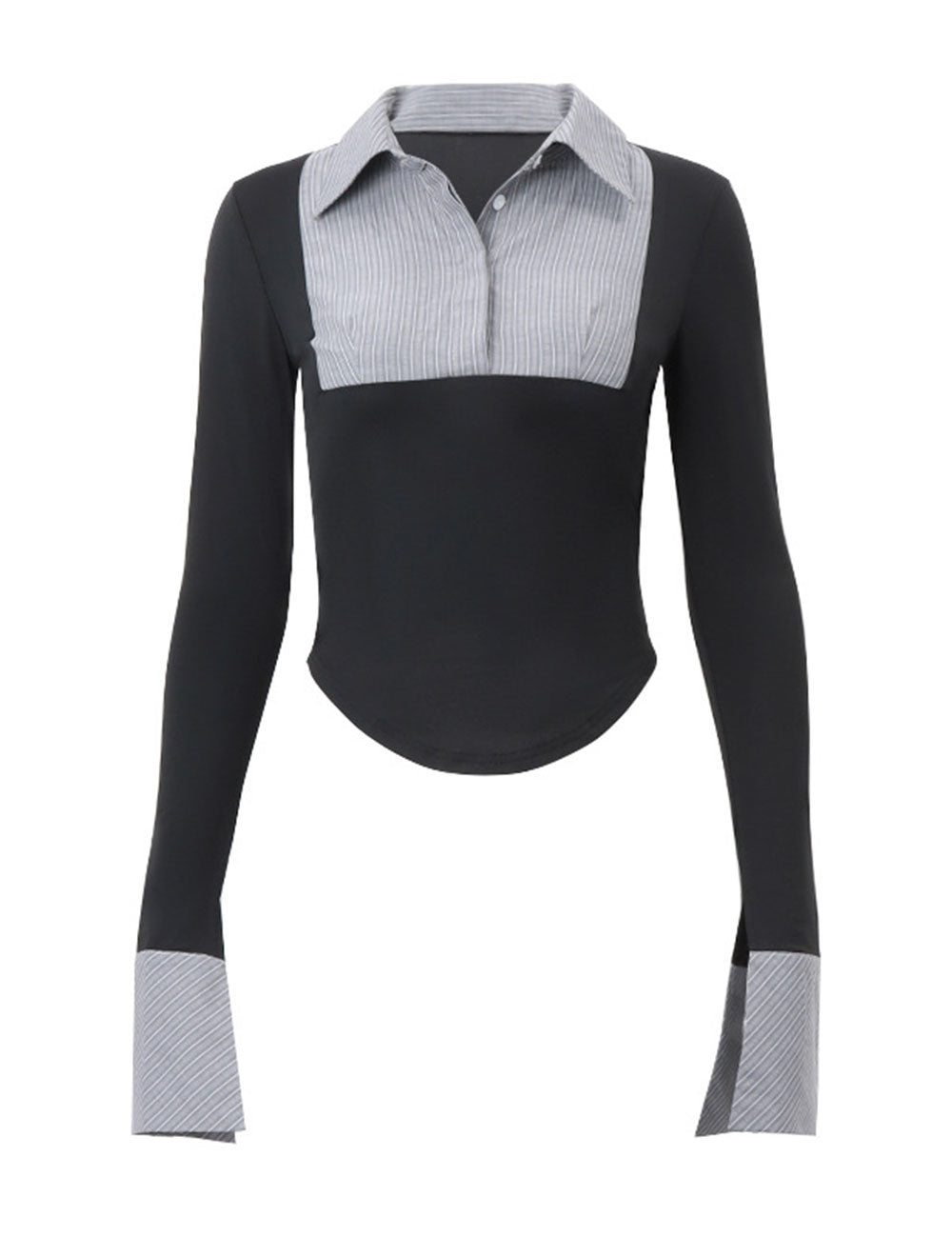 Trendy Color Block Striped Long Sleeve Top DP25F526