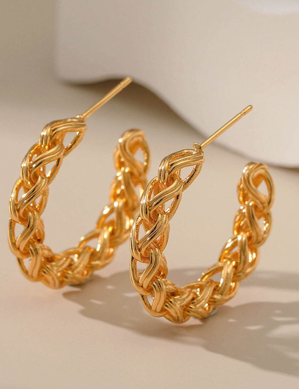 Hollow Twist Chain Stud Earrings DPJE1312