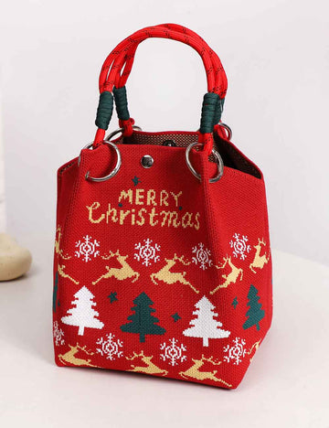 Cute Reindeer Portable Christmas Woven Gift Bag DP25H500