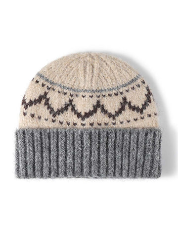 Retro Fair Isle Pattern Thermal Knit Beanie DP25H704