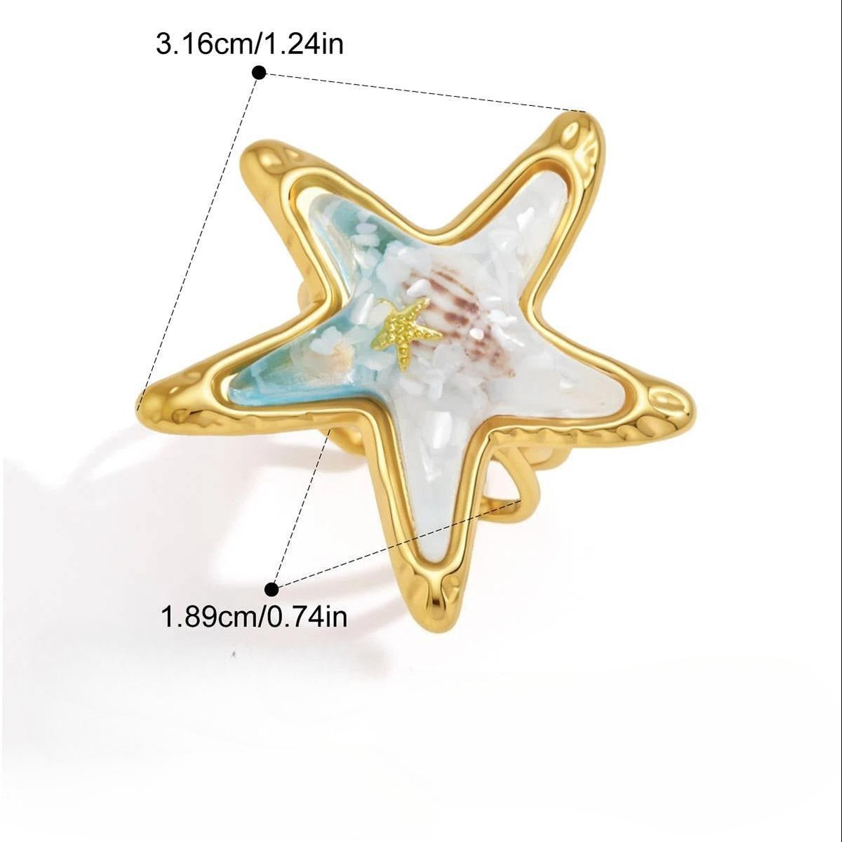 Trendy Gold Plated Starfish Mo - DippedShop Wholesale - #4531