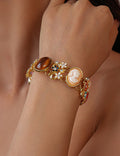 Retro Gold Plated Resin Floral - DippedShop Wholesale - #1171