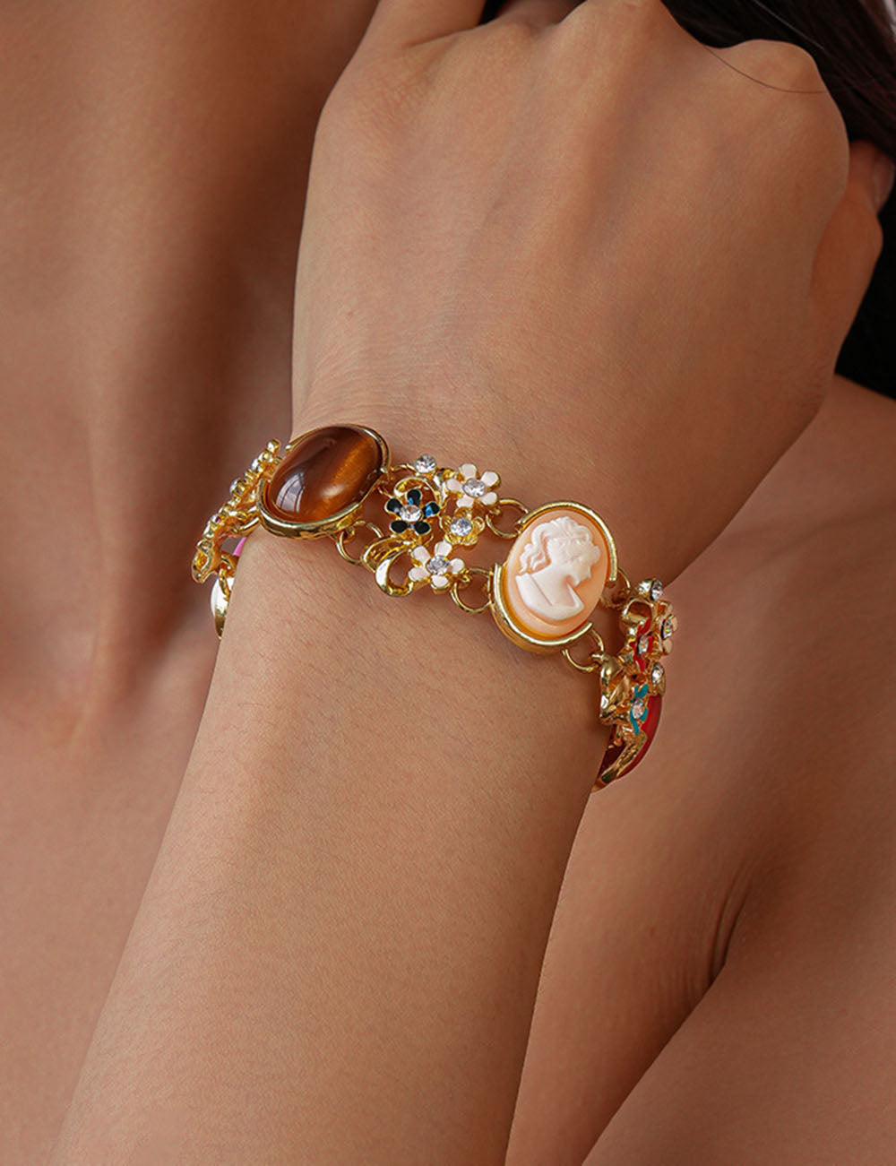 Retro Gold Plated Resin Floral - DippedShop Wholesale - #1171